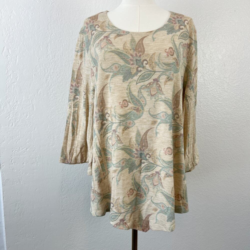 Origami By Vivien Top Womens Large Floral Flowy Boho Gypsy Cottagecore Whimsical